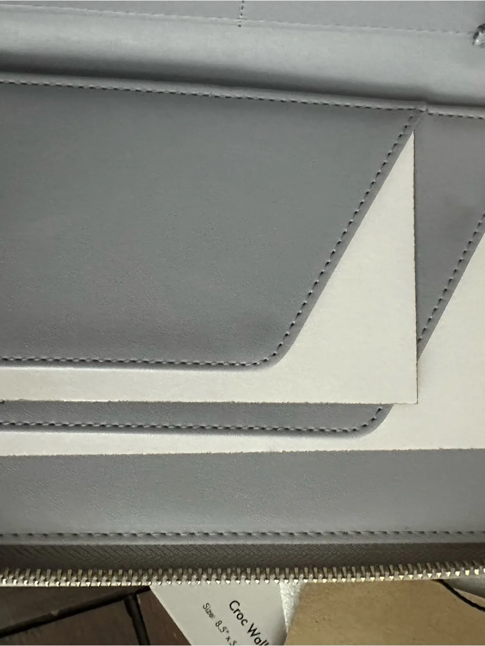 Calpak Light Purple Croc-Embossed Zip Travel Wallet